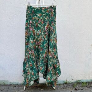 NATURAL LIFE Green Floral High-Low Maxi Skirt